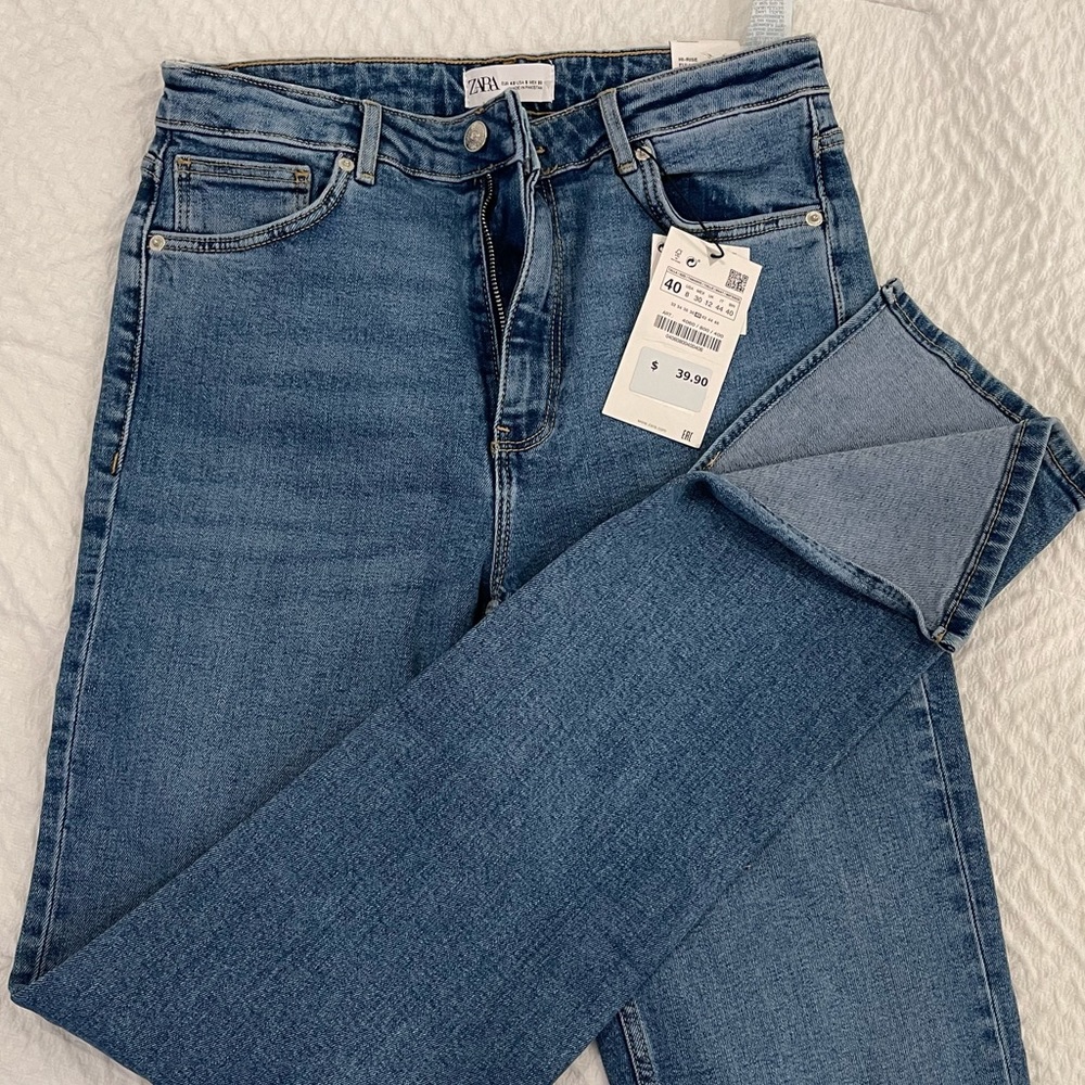 NWT Zara Split Skinny Full Length Denim